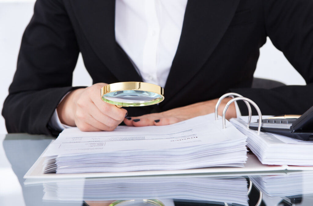 Professional reviewing financial documents